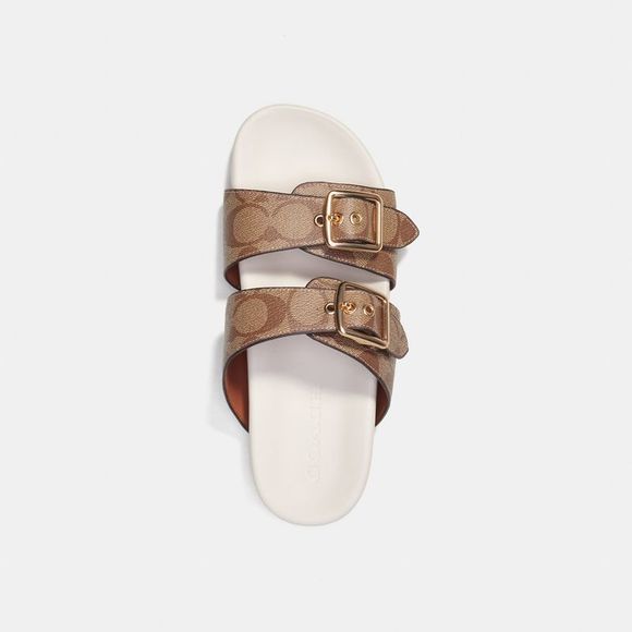 NWT Coach Outlet Allanah Sandal In Signature Canvas - Picture 3 of 6